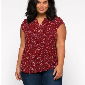 Red floral top